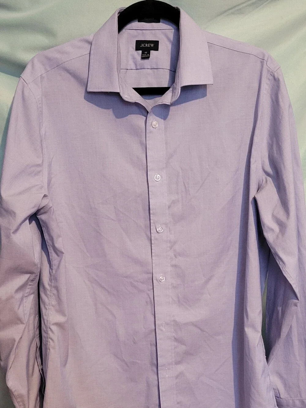 J. Crew Men's Lavender Long-Sleeve Button-Down Dress Shirt